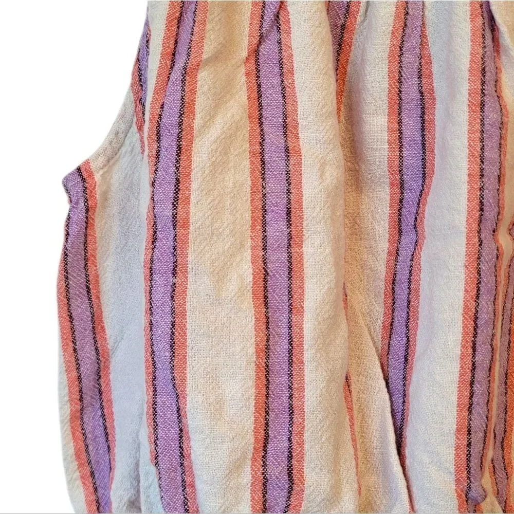 Gap Kids Girl's Cream Striped Linen Blend Tank Top Size S 2024